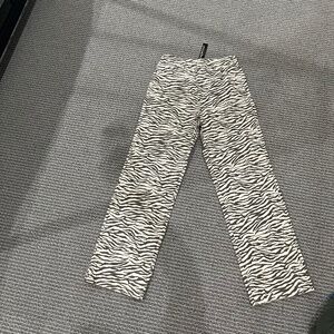 Paper moon Zebra print wide leg jeans